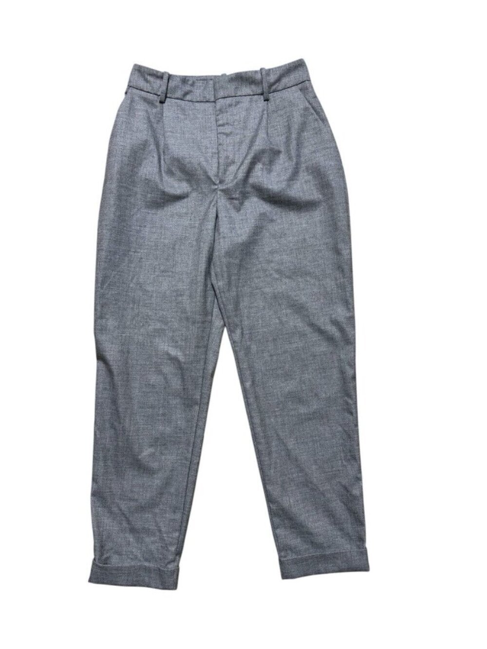 Zara High Waisted Dress Pants Gray Cropped Trouser Womens Small